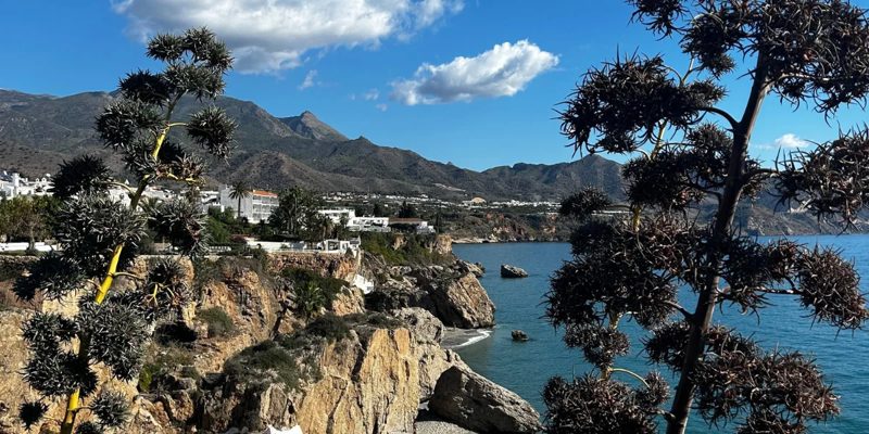 Cliffs and sea along the coast of Nerja